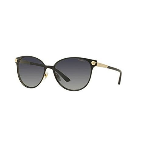 versace womens sunglasses ve2168 black grey metal polarized 57mm|Versace VE2168 M (57 .